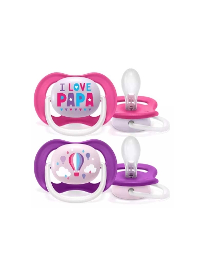 Philips Avent Soother Ultra Air Happy for Girl 6-18m 2's 080/04