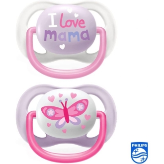 Philips Avent Soother Ultra Air Happy for Girl 0-6m 2's 080/02