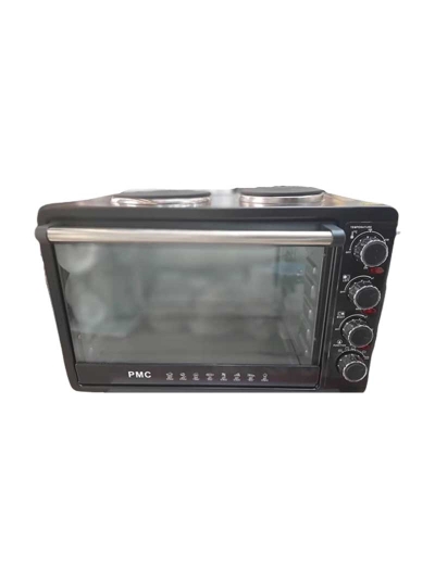 PMC Electric Oven 48L with 2 Hot Plates Thermostat Black