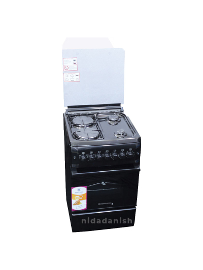 Westpoint Cooker 50x55cm 2 Gas Burners 2 Electric Plates with Electric Oven & Grill Black WCER5522E0N