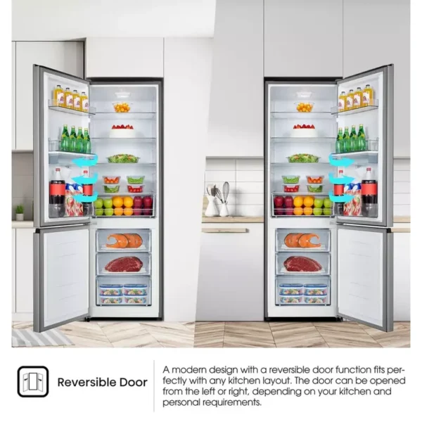 Hisense White And Khaki Glass Side By Side Fridge 508L H670SDK-WD - Image 2