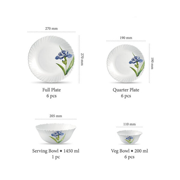 La Opala Dinner Set Royal Iris Classique 20 Pieces LR020 - Image 6