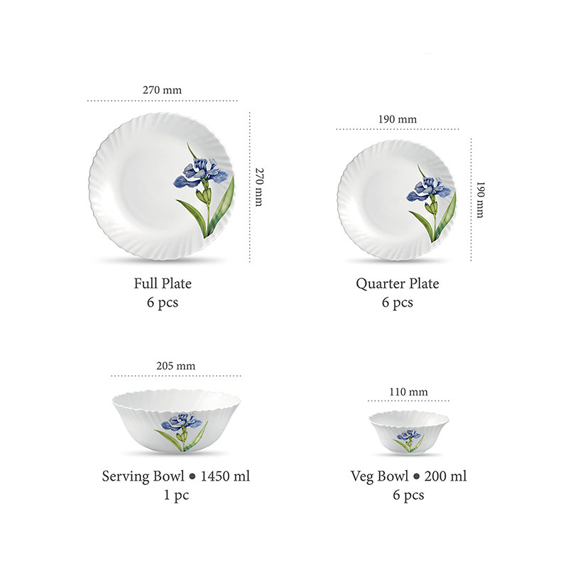 La Opala Dinner Set Royal Iris Classique 20 Pieces LR020 - Image 6