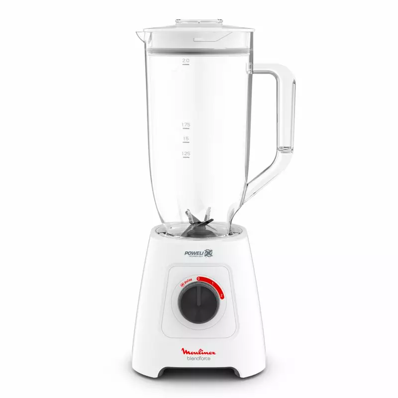 Moulinex Blender 600W BlendForce XXL Jar 2.8 L Blender Smoothie Maker Mixer 2 Attachments 2.8L XXL Plastic Jar 6 Powelix Blades Ice Crush 2 Speeds LM458127 - Image 2