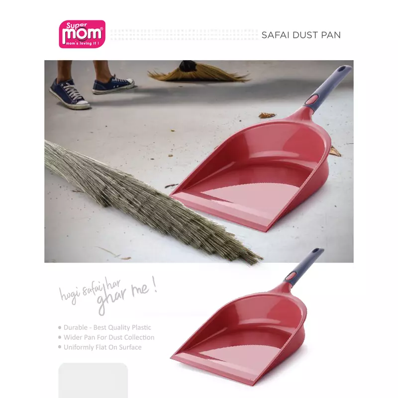 Supermom Safai Dust Pan Plastic Material with Handle 573683 - Image 2