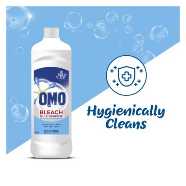 Omo Multipurpose Bleach Regular 700ml Removes Tough Stains and Kills 99.9% of Germs 68689555 (Pack Of 3) - Image 2
