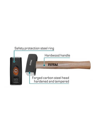 Total Stoning Hammer 1500g Hardwood Handle THTW721500
