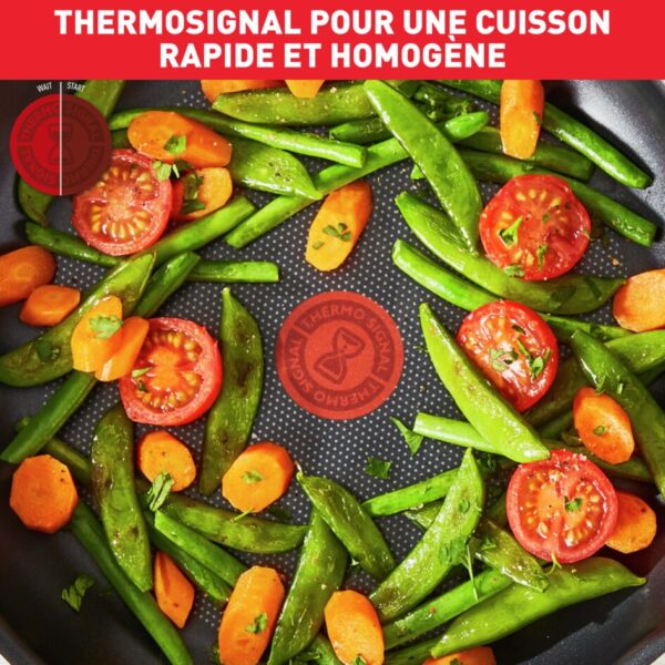 Tefal Dark Stone Cookware Set 11PCS Non Stick Thermo Signal 100% Safe Stewpots 22/24 CM + Lids Saucepan 18 CM Frypan 28 CM Wokpan 28 CM Spoon Ladle B491SB85 - Image 8