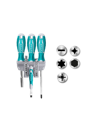 Total Screwdriver and Bits Set 24pcs TACSD302462