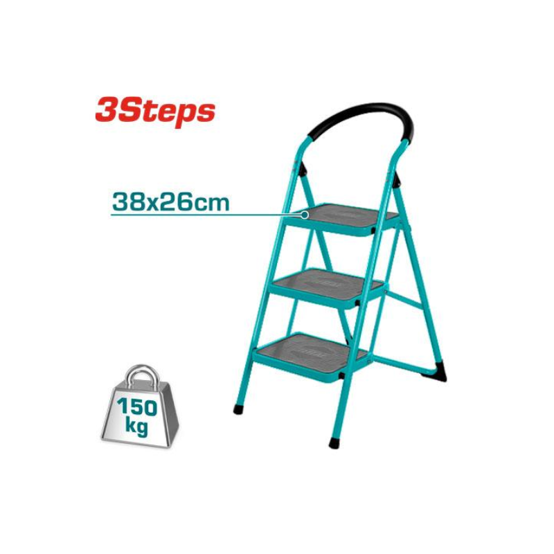 Total Steel Ladder 3 Steps 380x260mm Max Load 150Kg THLAD09031 - Image 3