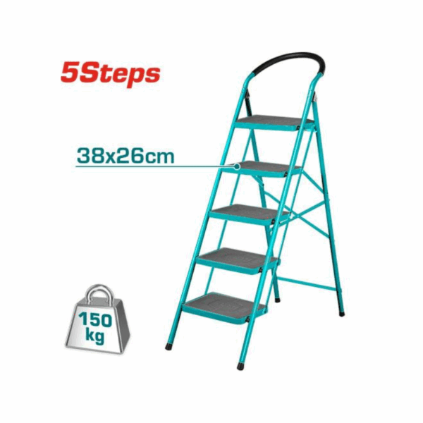 Total Steel Ladder 5 Steps 380x260mm Max Load 150Kg THLAD09051 - Image 2