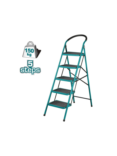Total Steel Ladder 5 Steps 380x260mm Max Load 150Kg THLAD09051