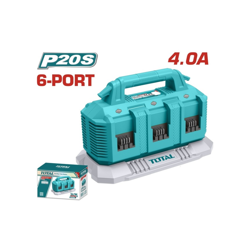 Total 6 Port Cordless Battery Charger 20V 4A, Fits All Total P20S 20V Tools TFCLI2064 - Image 2