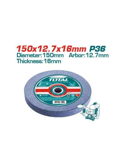 Total Abrasive Bench Grinding Wheel Stone 150x12.7x16mm TAC1506023