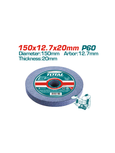Total Abrasive Bench Grinding Wheel Stone 150x12.7x20mm TAC1506027