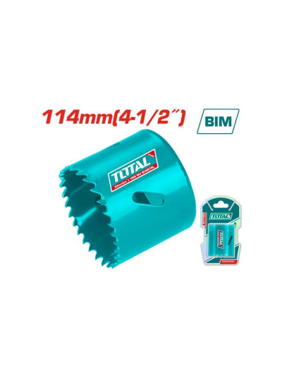 Total HSS M3 Bi-Metal Hole Saw 144mm Veriable Teeth 4/6 TAC4111412