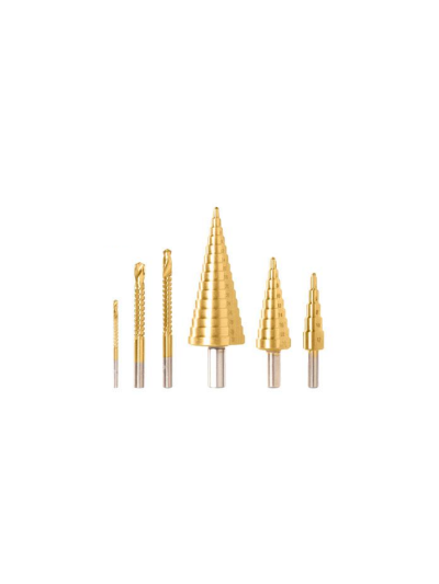 Total Step Drill Bit Set with Saw Drill TACSD2061 (Pack of 6pcs)