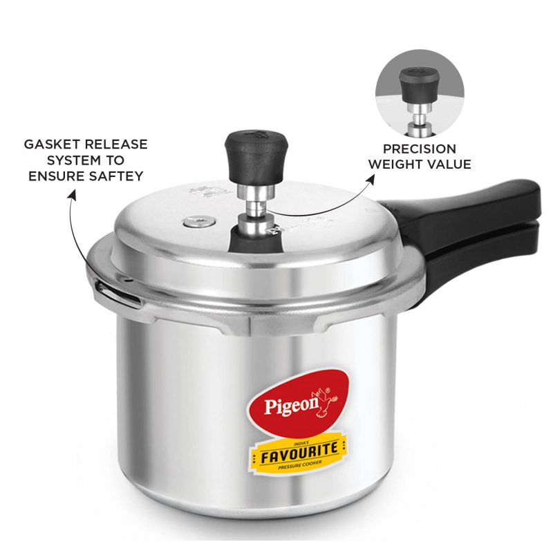 Pigeon Pressure Cooker 3L Deluxe Aluminium Outer Lid Gas Stove Compatible Ergonomically Designed Handle PP3 - Image 7