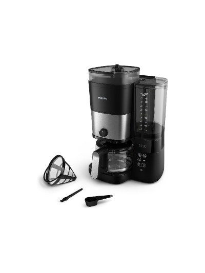 Philips All-in-1 Brew Drip Coffee Maker with Built-in Grinder, Duo-bean Container, Permanent Filter, Dosing Spoon, LED Display HD7900/50