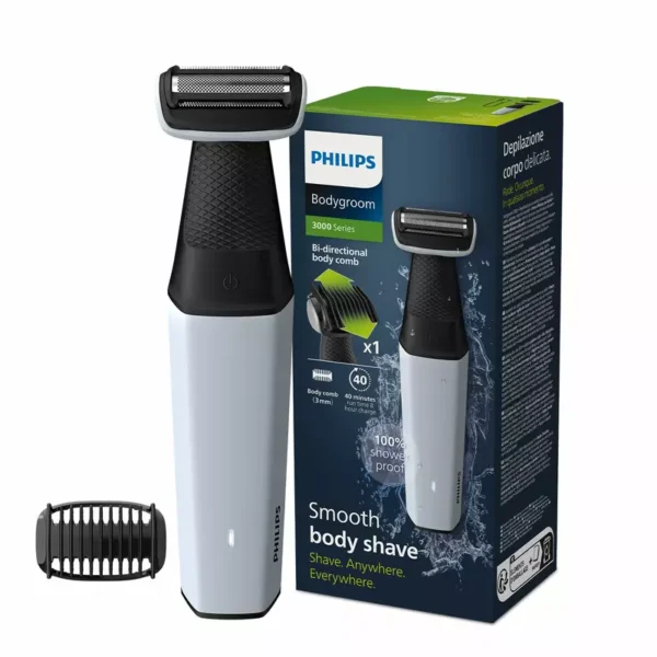 Philips Cordless Bodygroom & Intimate Areas Trimmer, Clinically Tested for Sensitive Skin, 40 min Runtime, Bi-directional Trimmer and 3mm Comb Series 3000 BG3007 - Image 5