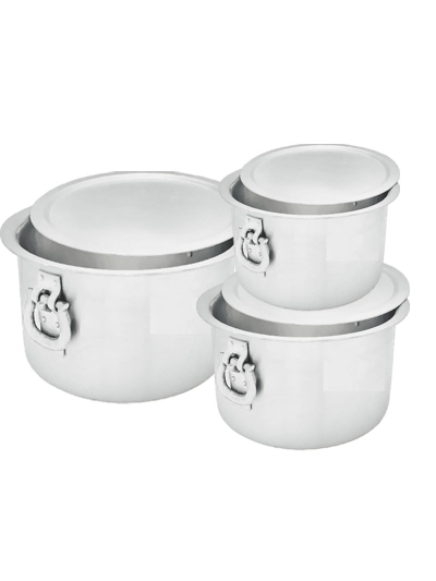 Nadstar Aluminium Sufuria 3pcs with Lid & Handle 210L 250L 300L Cookware Set Tope Cooking Pot for Commercial Use - Gauge 6 Kitchen Heavy Duty Tapela