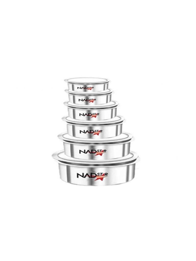 Nadstar Aluminum Sufuria 6pcs with Lid 19-20-21-22-23-24 Cookware Set Tope Cooking Pot with Lid for Commercial Use - Kitchen Heavy Duty