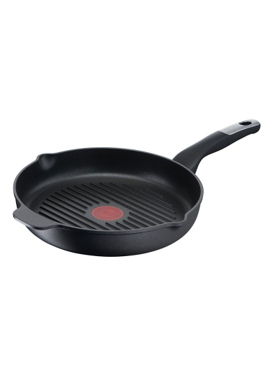 Tefal Unlimited Grill Pan 26x26CM Titanium Non Stick Anti Scratch Safe Non Stick G6 Unlimited Round Grillpan With Pouring Edge Frying Pan Black Cast Aluminum E2294074