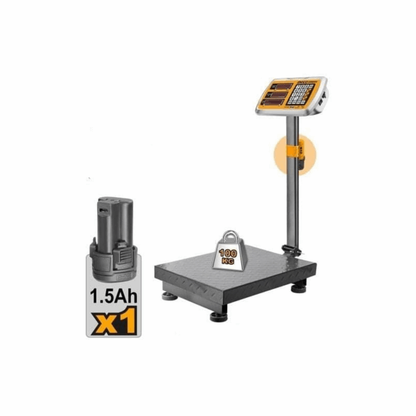 Ingco Cordless 100kg Lithium-Ion Scale CES1202 + Battery FBLI12152 - Image 2