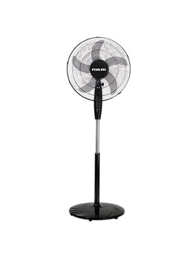 Nikai Stand Fan 16" 3 Speed 45 W Plastic Blade 5 Leaf “AS” Transparent Blades 60 Minutes Timer Wide Angle Horizontal Oscillation NPF1631T