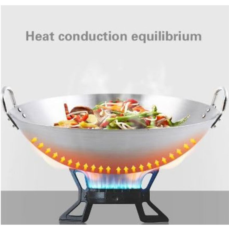 Nadstar Aluminium Karai 12" No5 Heavy Base Aluminum Kadai Deep Frying Kadai with Handle for Kitchen - Image 2