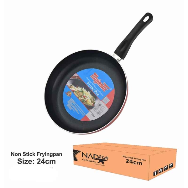 Nadstar Frypan 24CM Nonstick Interior For Low Fat Healthy Cooking Stainless Steel Fitting Extra Heavy Ceramic Gas Electric & Hob FP24 - Image 2