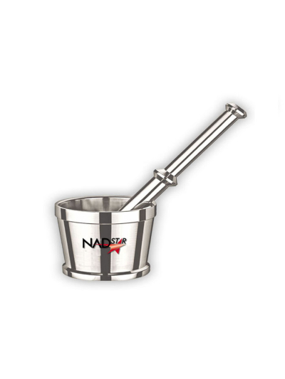 Nadstar Aluminium Kinu No1 Heavy Stainless Steel Mortar and Pestle Set/Khalbatta/Spice Mixer for Kitchen