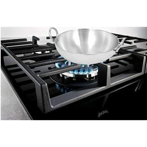 Nadstar Aluminium Karai 12" No5 Heavy Base Aluminum Kadai Deep Frying Kadai with Handle for Kitchen - Image 4