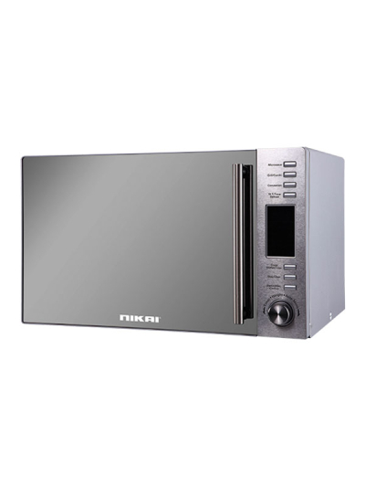 Nikai Microwave Oven 30L 1100W with Grill Digital Mirror Finish 10 Auto Cook Mode Child Lock DeFrost By Weight Kitchen Timer NMO300MDG