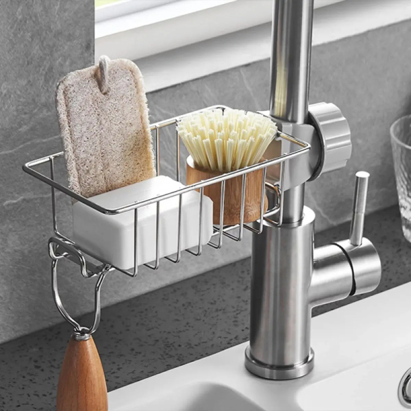Nadstar Faucet Holder Stainless Steel Sink Drain Rack Sponge Storage Soap Drainer Shelf Organizer HP09-166H - Image 10