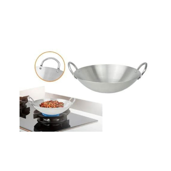Nadstar Aluminium Karai 12" No5 Heavy Base Aluminum Kadai Deep Frying Kadai with Handle for Kitchen - Image 6