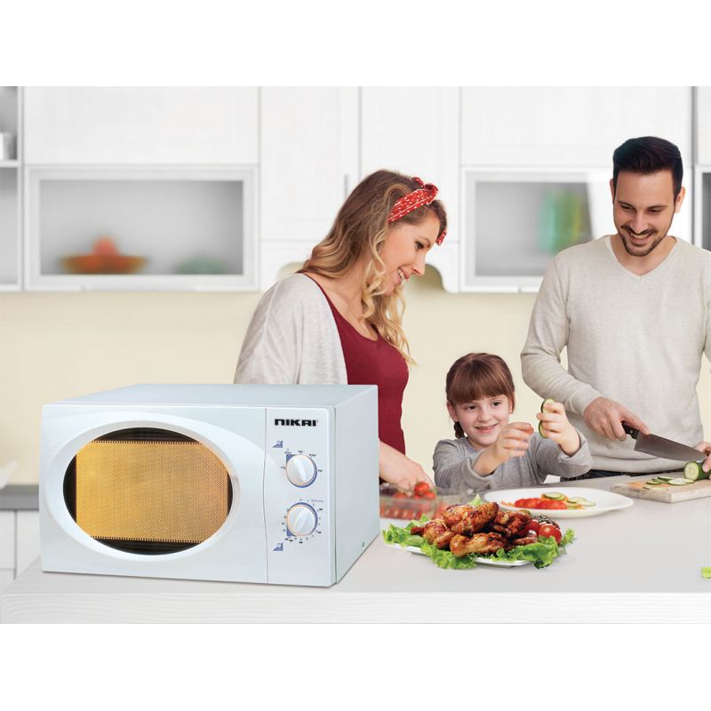 Nikai Microwave 23L 800W Solo Manual 6 Level 30min Timer Timer Defrost Option Glass Tray Countertop Microwave NMO2309MW - Image 4