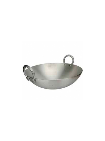 Nadstar Aluminium Karai 12" No5 Heavy Base Aluminum Kadai Deep Frying Kadai with Handle for Kitchen