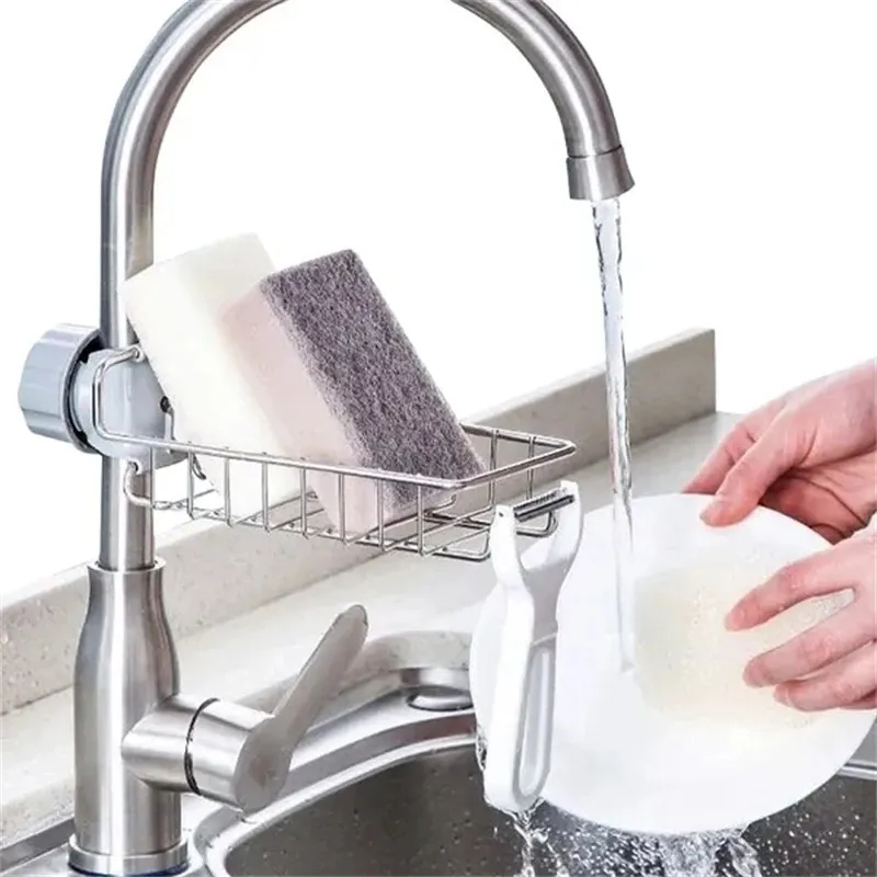 Nadstar Faucet Holder Stainless Steel Sink Drain Rack Sponge Storage Soap Drainer Shelf Organizer HP09-166H - Image 8