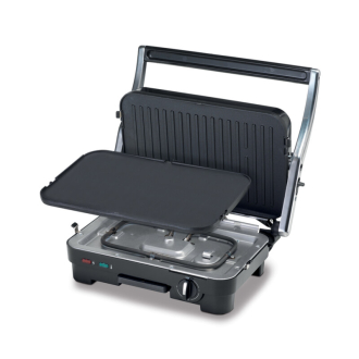 Kenwood Contact Grill Adjustable Temperature Cool Touch Handle 1800w Hgm50.000si - Adjustable Grill Position Contact Grill And Open Grill