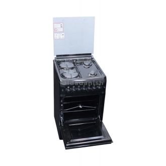 Westpoint Cooker 50x55cm, 2 Gas Burners, 2 Electric Plates with Electric Oven & Grill Black WCER5522E0N