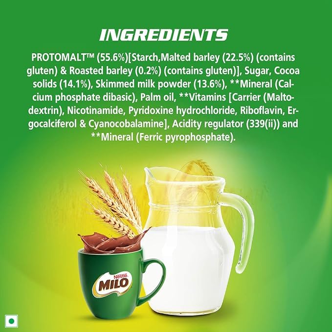 Nestle Milo Chocolate Milk Powder Active-Go, Low Gi, Source Of Protein, 8 Vitamins &Amp; Minerals, 100G Tin - Set Of 3 Pcs