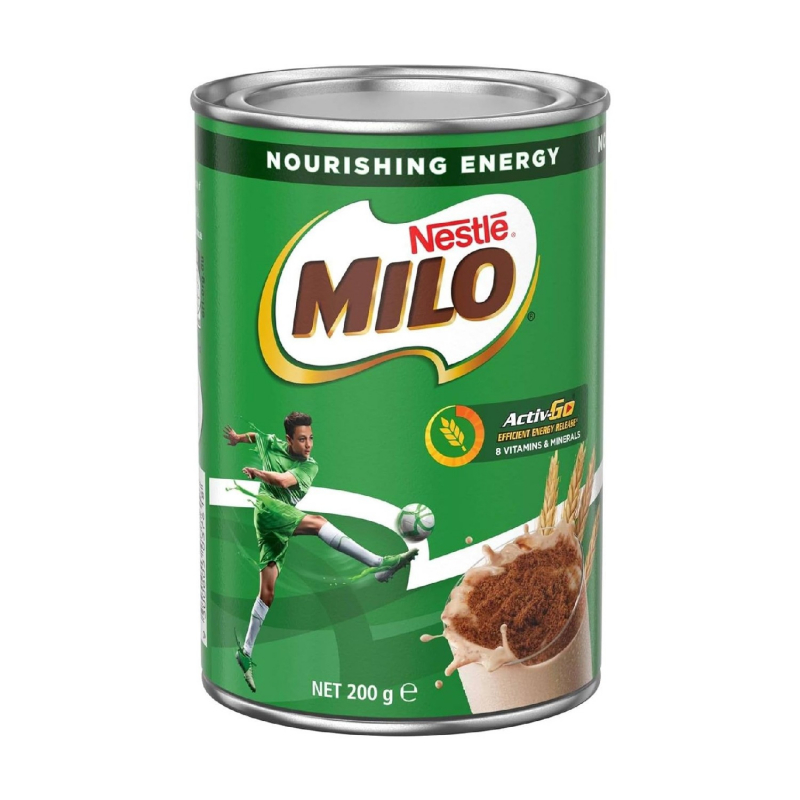 Nestle Milo Chocolate Milk Powder Active-Go, Low Gi, Source Of Protein, 8 Vitamins &Amp; Minerals, 200G Tin - Set Of 3 Pcs