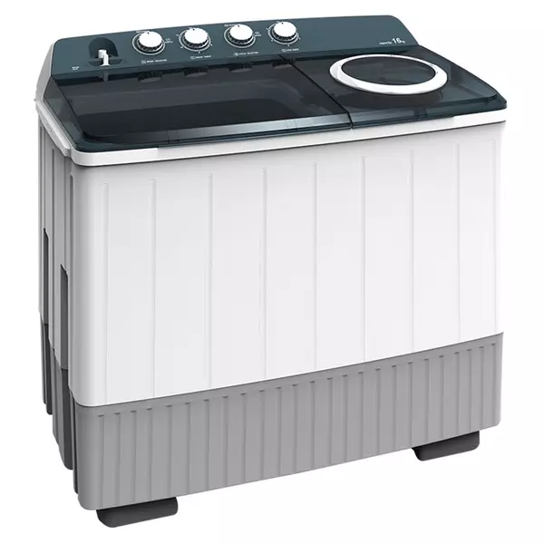 Hisense Washing Machine 16Kg Manual, Twin Tub, Big Knobs, Transparent Lid, Drain Pump, White Wsde163