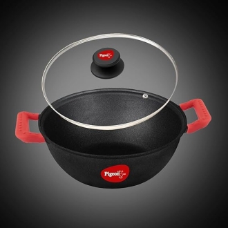 Pigeon Imperi Luxe Cast Iron Kadai 20cm – Natural Non-Stick, Toxin-Free & Durable Cookware SAP 16299