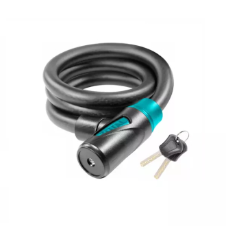 Total Padlocks Bicycle Lock 15x1200mm, Can Be Rolled Up for Easy Storage with 2pcs Iron Keys TBK11512